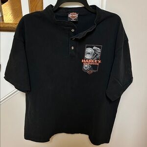 Harley-Davidson Vintage Black Casual 💯 cotton Polo Shirt “Chosas”